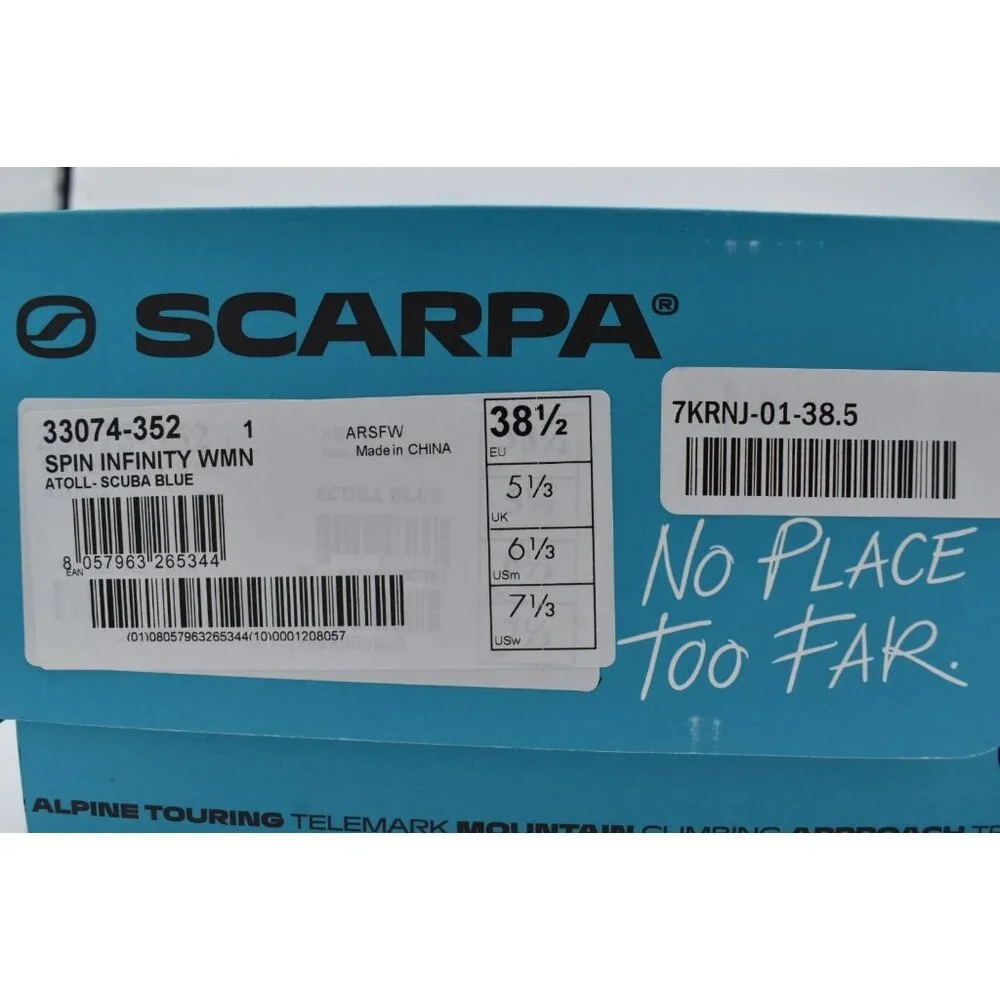 Scarpa Size EU 38.5 US 7 1/3 Spin Infinity Scuba Blue Hiking Trail Running Shoes